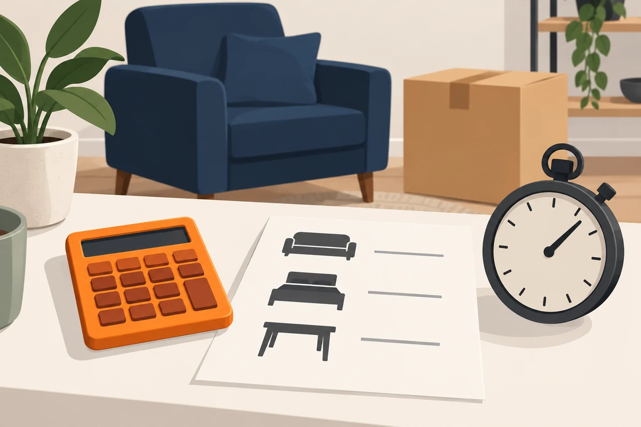 Illustration comparing an item list with a stopwatch